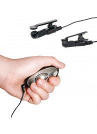 Черные электрические зажимы для сосков Shock Therapy Nipple Clamps - Pipedream - купить с доставкой в Ставрополе