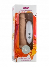 Телесный вибратор-ротатор на присоске Cesar Vibrator   Rotator - 17,5 см. - Adrien Lastic