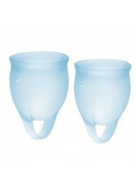 Набор голубых менструальных чаш Feel confident Menstrual Cup - Satisfyer - купить с доставкой в Ставрополе