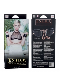 Черные мягкие наручники Entice French Cuffs с цепью - California Exotic Novelties - купить с доставкой в Ставрополе