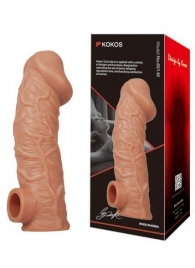 Телесная насадка на фаллос с фиксацией мошонки EXTREME SLEEVE - 15,6 см. - KOKOS - в Ставрополе купить с доставкой