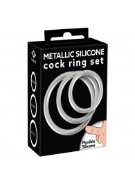 Набор из 3 эрекционных колец под металл Metallic Silicone Cock Ring Set - Orion - в Ставрополе купить с доставкой