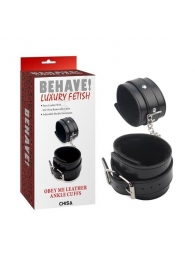 Черные оковы на ноги Obey Me Leather Ankle Cuffs - Chisa - купить с доставкой в Ставрополе