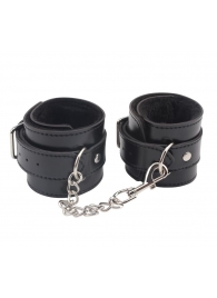 Черные оковы на ноги Obey Me Leather Ankle Cuffs - Chisa - купить с доставкой в Ставрополе