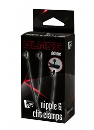 Черные зажимы на соски и клитор на цепочке DELUXE NIPPLE   CLIT CLAMPS - Dream Toys - купить с доставкой в Ставрополе