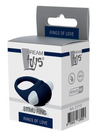 Гладкое синее эрекционное виброкольцо STIMU RING - Dream Toys - в Ставрополе купить с доставкой