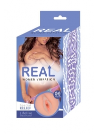 Телесный вибромастурбатор-вагина Real Women Vibration - Real - в Ставрополе купить с доставкой