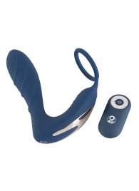 Синий вибростимулятор простаты с кольцом - 14,5 см. - Orion - в Ставрополе купить с доставкой