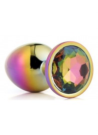 Голографическая анальная втулка с радужным кристаллом - 7,1 см. - Dream Toys - купить с доставкой в Ставрополе