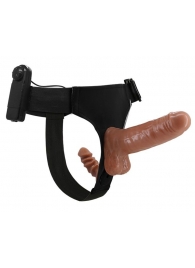 Страпон с вагинальной пробкой и вибрацией Ultra Passionate Harness - 16 см. - Baile - купить с доставкой в Ставрополе