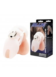 Белая клетка целомудрия Silicone Chastity Cage - BlueLine - купить с доставкой в Ставрополе