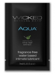 Легкий лубрикант на водной основе с алое Wicked Aqua - 3 мл. - Wicked - купить с доставкой в Ставрополе