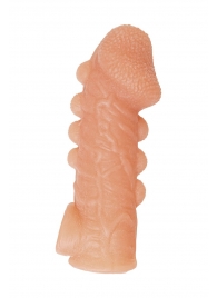 Телесная закрытая насадка с шишечками Cock Sleeve Size S - 13,8 см. - KOKOS - в Ставрополе купить с доставкой