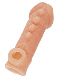 Телесная закрытая насадка с шишечками Cock Sleeve Size S - 13,8 см. - KOKOS - в Ставрополе купить с доставкой