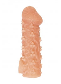 Телесная закрытая насадка с пучками шишечек Cock Sleeve Size S - 13,8 см. - KOKOS - в Ставрополе купить с доставкой