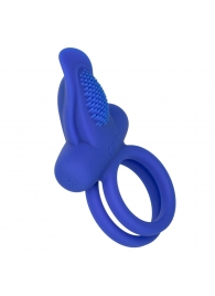 Синее перезаряжаемое эрекционное кольцо Silicone Rechargeable Dual Pleaser Enhancer - California Exotic Novelties - в Ставрополе купить с доставкой