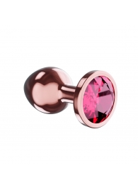 Пробка цвета розового золота с малиновым кристаллом Diamond Ruby Shine S - 7,2 см. - Lola Games - купить с доставкой в Ставрополе