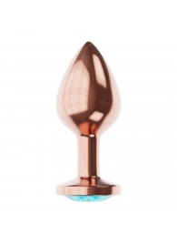 Пробка цвета розового золота с малиновым кристаллом Diamond Topaz Shine L - 8,3 см. - Lola Games - купить с доставкой в Ставрополе