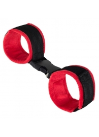 Красно-черные велюровые оковы Anonymo - ToyFa - купить с доставкой в Ставрополе Красно-черные велюровые оковы Anonymo - ToyFa - купить с доставкой в Ставрополе