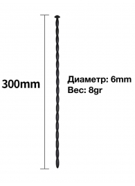 Черный уретральный расширитель - 30 см. - Rubber Tech Ltd - купить с доставкой в Ставрополе