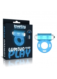 Голубое, светящееся в темноте эрекционное виброкольцо Lumino Play Vibrating Penis Ring - Lovetoy - в Ставрополе купить с доставкой