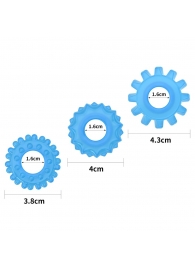 Набор из 3 голубых, светящихся в темноте эрекционных колец Lumino Play - Lovetoy - в Ставрополе купить с доставкой