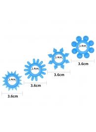 Набор из 4 голубых, светящихся в темноте эрекционных колец Lumino Play - Lovetoy - в Ставрополе купить с доставкой