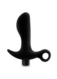 Черный анальный вибратор Silicone Vibrating Prostate Massager 01 - 10,8 см. - Blush Novelties - в Ставрополе купить с доставкой