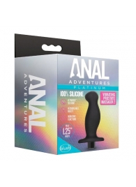 Черный анальный вибромассажёр Silicone Vibrating Prostate Massager 02 - 10,8 см. - Blush Novelties - в Ставрополе купить с доставкой