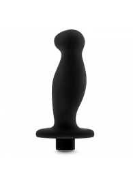 Черный анальный вибромассажёр Silicone Vibrating Prostate Massager 02 - 10,8 см. - Blush Novelties - в Ставрополе купить с доставкой