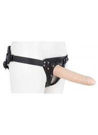 Пустотелый страпон Harness CLASSIC с бандажом - 19,5 см. - LOVETOY (А-Полимер) - купить с доставкой в Ставрополе