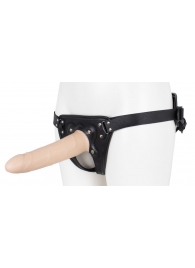 Пустотелый страпон Harness CLASSIC с бандажом - 19,5 см. - LOVETOY (А-Полимер) - купить с доставкой в Ставрополе