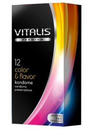 Цветные ароматизированные презервативы VITALIS PREMIUM color   flavor - 12 шт. - Vitalis - купить с доставкой в Ставрополе