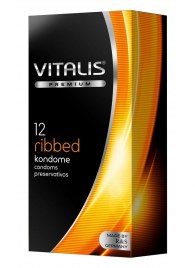 Ребристые презервативы VITALIS PREMIUM ribbed - 12 шт. - Vitalis - купить с доставкой в Ставрополе