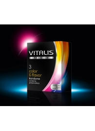 Цветные ароматизированные презервативы VITALIS PREMIUM color   flavor - 3 шт. - Vitalis - купить с доставкой в Ставрополе