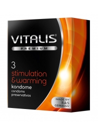 Презервативы VITALIS PREMIUM stimulation   warming с согревающим эффектом - 3 шт. - Vitalis - купить с доставкой в Ставрополе