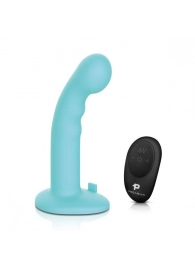 Голубая изогнутая насадка 6in Remote Control Ripple P-Spot G-Spot на черных трусиках - 16 см. - Pegasus - купить с доставкой в Ставрополе