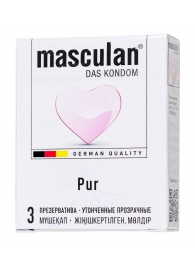 Супертонкие презервативы Masculan Pur - 3 шт. - Masculan - купить с доставкой в Ставрополе