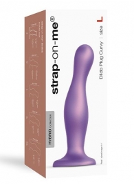 Фиолетовая насадка Strap-On-Me Dildo Plug Curvy size L - Strap-on-me - купить с доставкой в Ставрополе