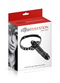 Черный кляп-фаллоимитатор Double Penis Gag - Fetish Tentation - купить с доставкой в Ставрополе