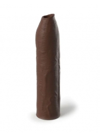 Коричневая насадка-удлинитель Uncut Silicone Penis Enhancer - 17,8 см. - Pipedream - в Ставрополе купить с доставкой