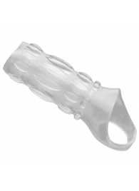 Насадка на пенис с кольцом для мошонки Clear Sensations Enhancer Sex Sleeve - 11,5 см. - XR Brands - в Ставрополе купить с доставкой