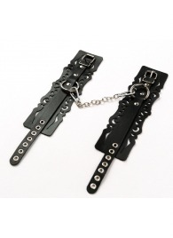 Узорчатые кожаные оковы с регулируемыми ремешками - Crazy Handmade - купить с доставкой в Ставрополе