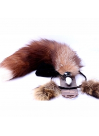 Игровой комплект: серебристая анальная пробка с пушистым хвостом и ободок-ушки - Crazy Handmade - купить с доставкой в Ставрополе