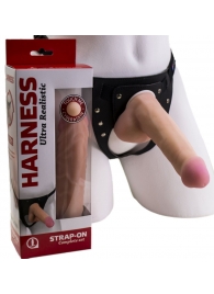 Страпон Harness из двух предметов: трусики с плугом и насадка-фаллос - 17 см. - LOVETOY (А-Полимер) - купить с доставкой в Ставрополе