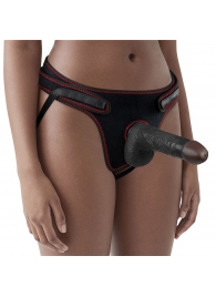 Женский темнокожий страпон Easy Strapon Set 7 Inch - 18 см. - Lovetoy - купить с доставкой в Ставрополе