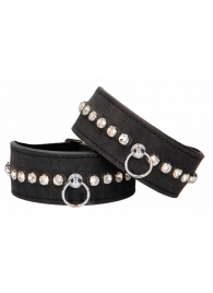 Черные поножи Diamond Studded Ankle Cuffs - Shots Media BV - купить с доставкой в Ставрополе