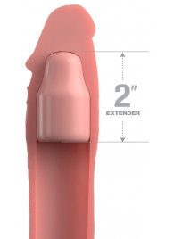 Телесная насадка-удлинитель 2 Inch Silicone X-tension with Strap - 20,3 см. - Pipedream - в Ставрополе купить с доставкой