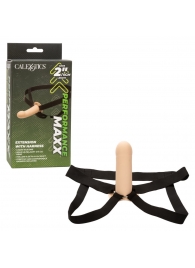 Телесный фаллопротез из силикона Extension with Harness - 15,75 см. - California Exotic Novelties - купить с доставкой в Ставрополе