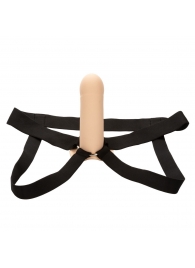 Телесный фаллопротез из силикона Extension with Harness - 15,75 см. - California Exotic Novelties - купить с доставкой в Ставрополе